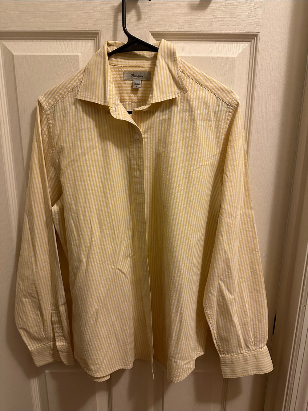 Faconnable Yellow & White Striped Button-Down Shirt